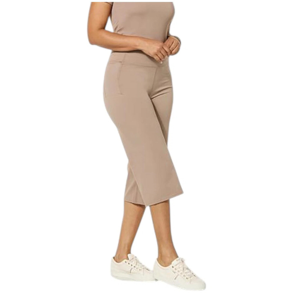 Joy Collection Women's Cool & Clean Smooth Capri Power Pant Soft Sand - Regular